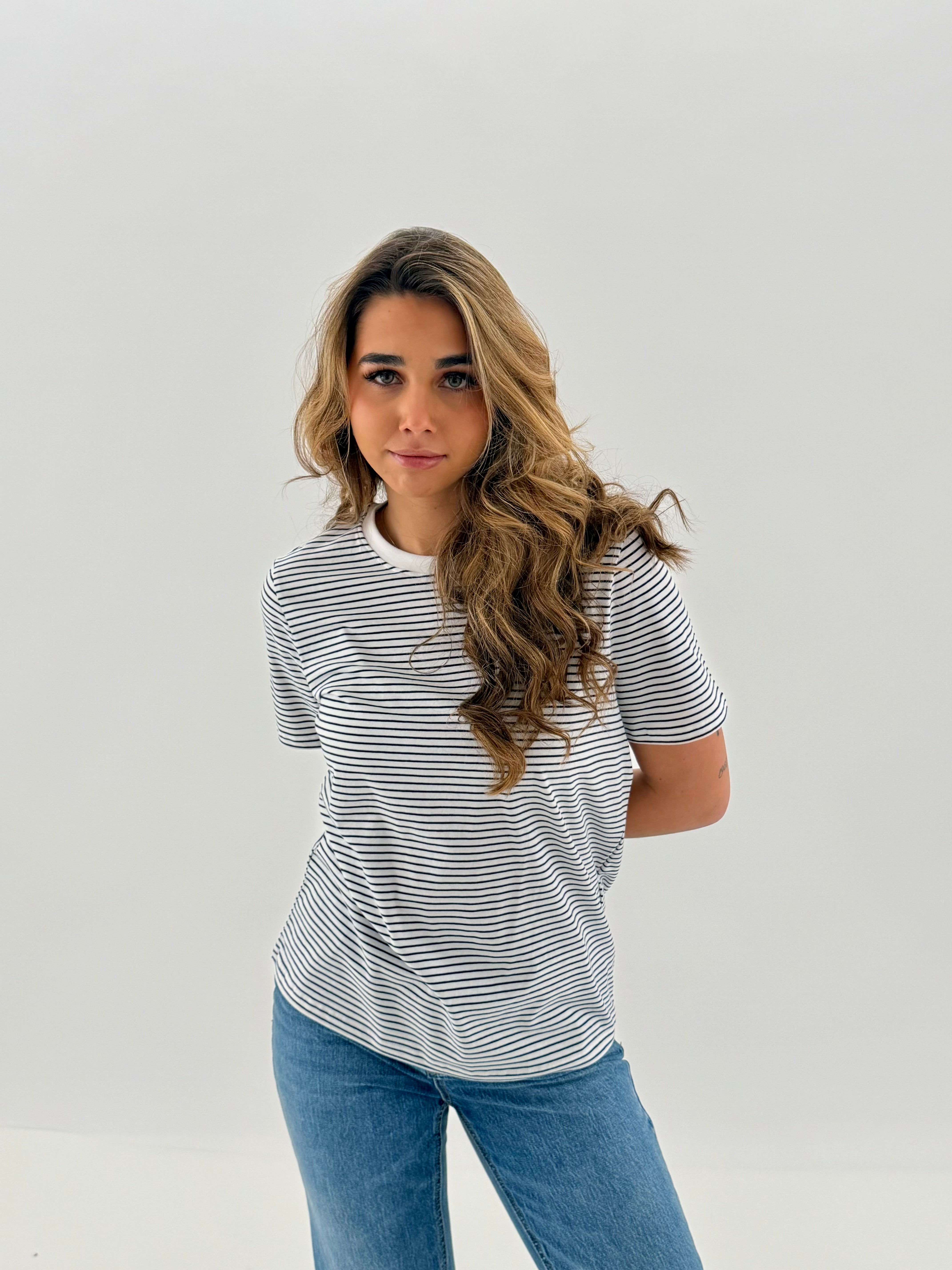 PCRIA T-Shirt - Navy Stripes